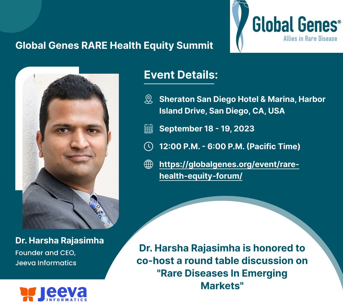 Dr. Harsha Rajasimha is at Global Genes Rare Health Equity Summit, 2023