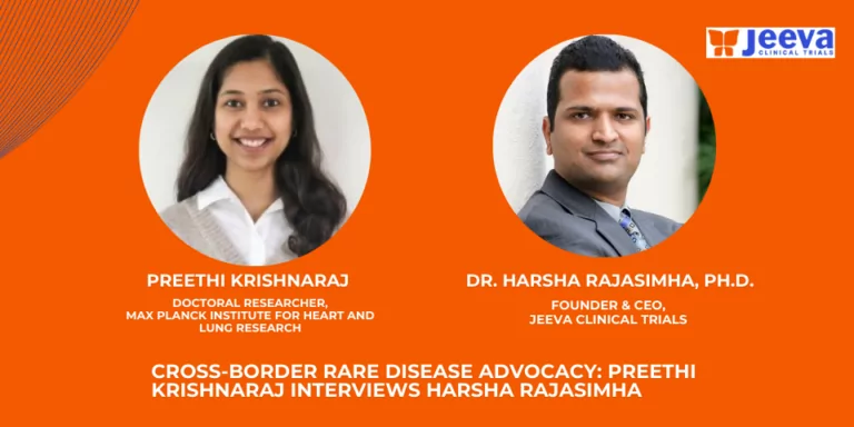 Preethi Krishnaraj Interviewing Dr. Harsha Rajasimha about Cross-border rare disease advocacy.