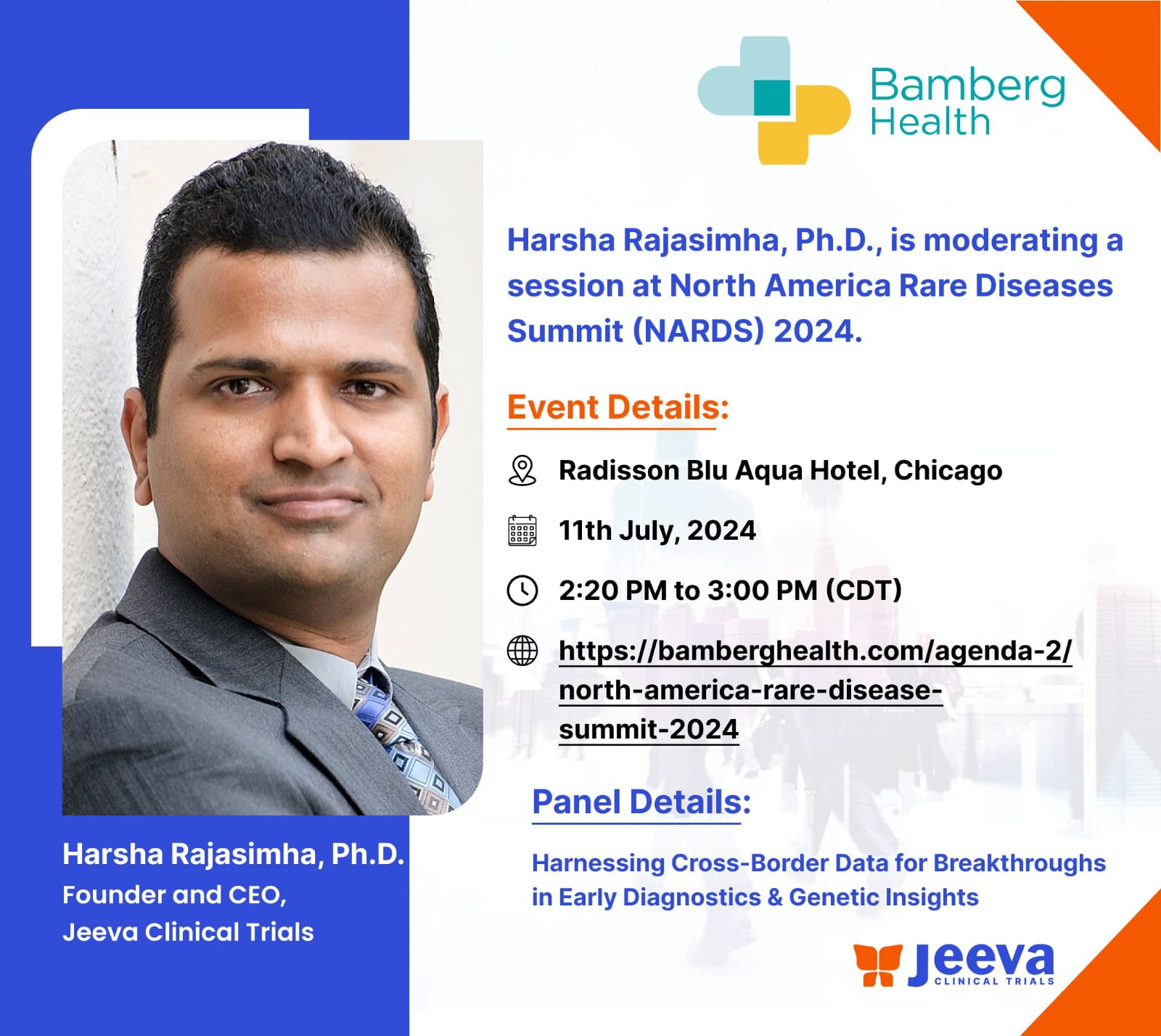 Harsha Rajasimha, PhD, at Bamberg Health Event